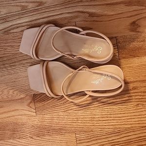 Nude strappy heel sandals